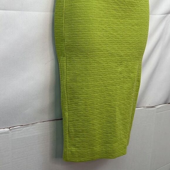Enzo Costa Revolve puckered knit skirt in lime green EUC size small - Picture 4 of 11